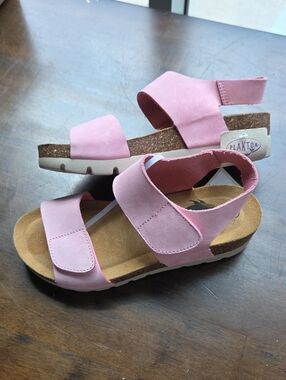 Plakton Size 6 Women's Leather Pink Adjustable Sandals NEW